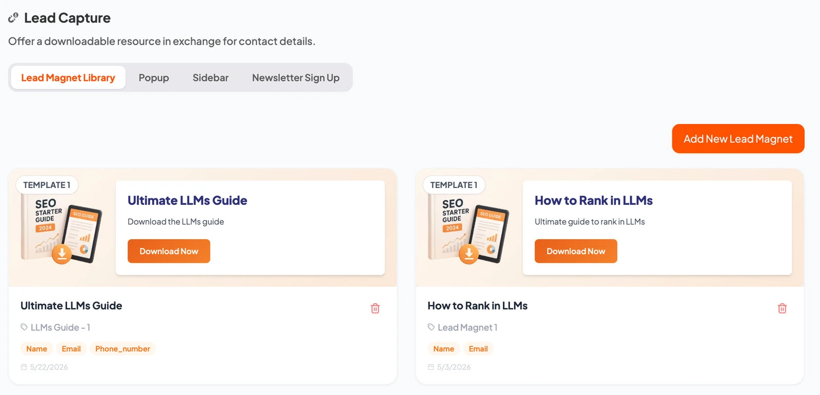 Hyperblog lead magnet library